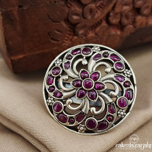 Circular Pink Finger Ring (F2741)