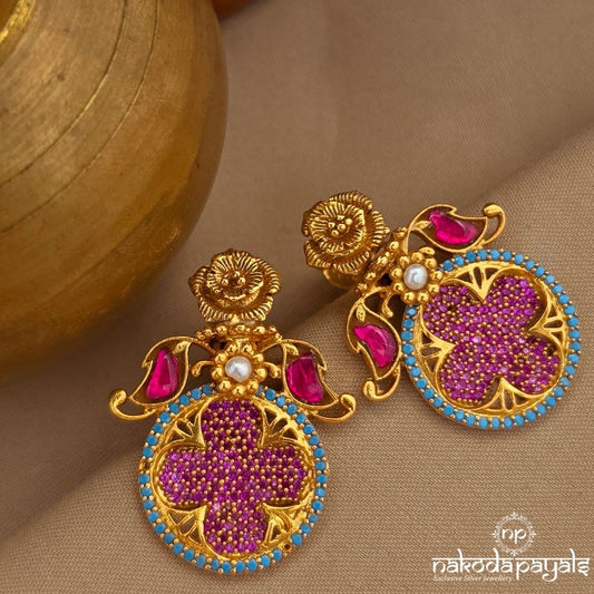 Cute Floral Kundan Studs (Ge11315)