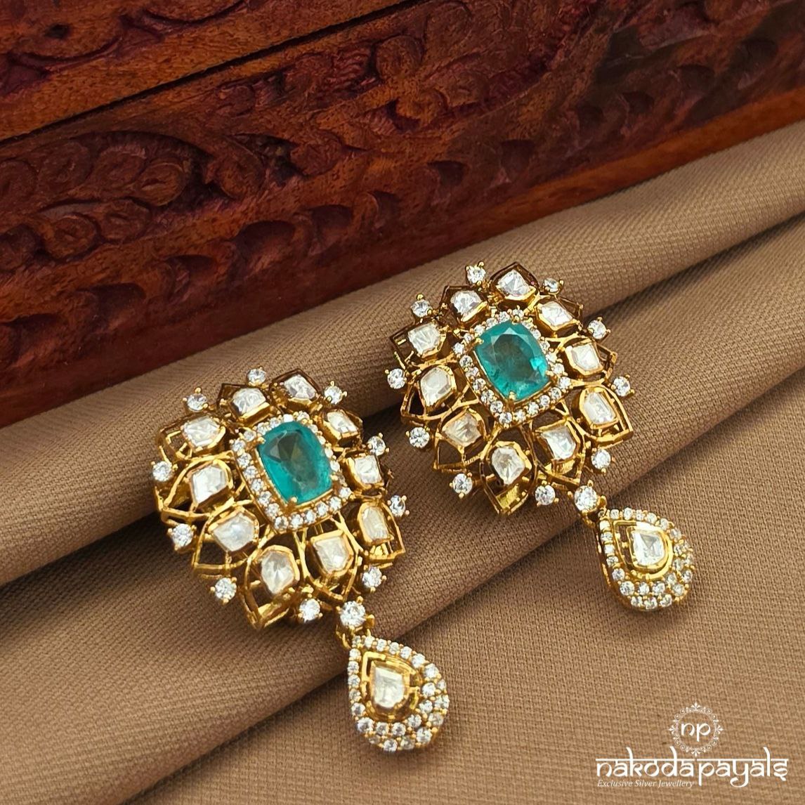 Green Moissanite Drop Earrings (Ge10498)