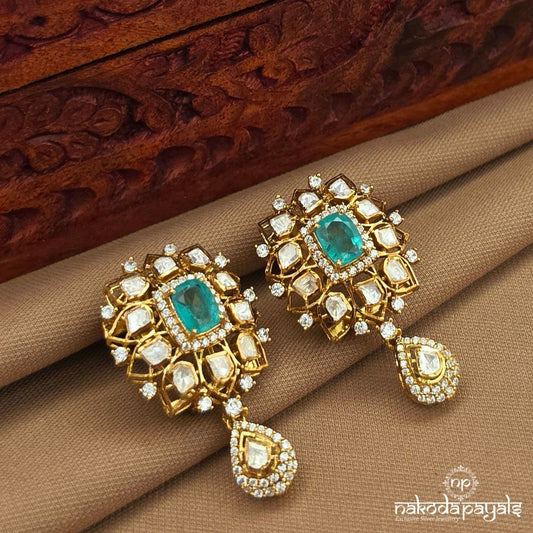 Green Moissanite Drop Earrings (Ge10498)