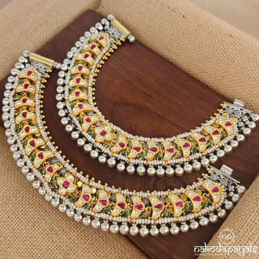 Pearled Kundan Anklets (A6215)