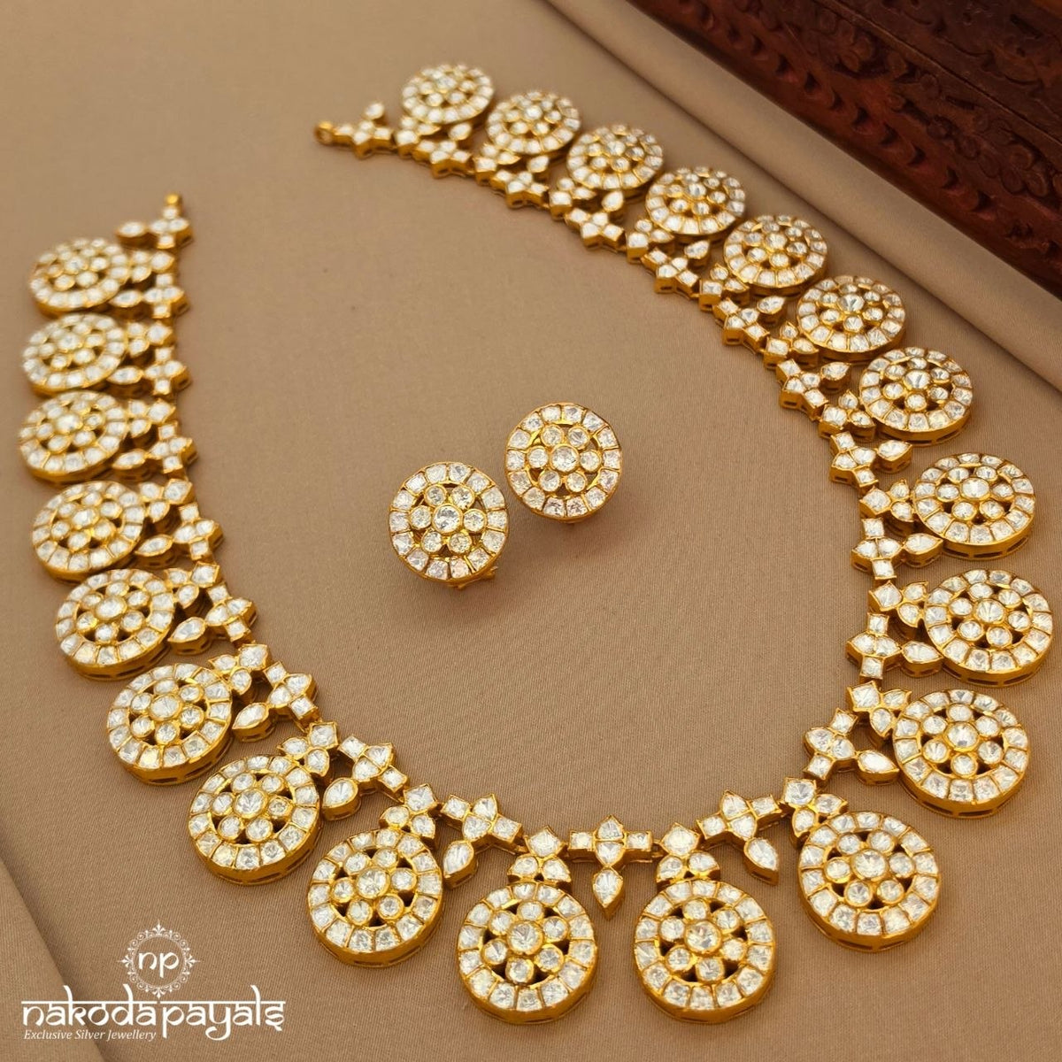Moissanite Bottu Mala With Earring (Gn10918)