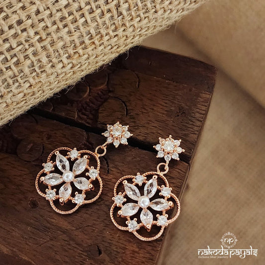 Sparkling Floral Earrings (St3265)
