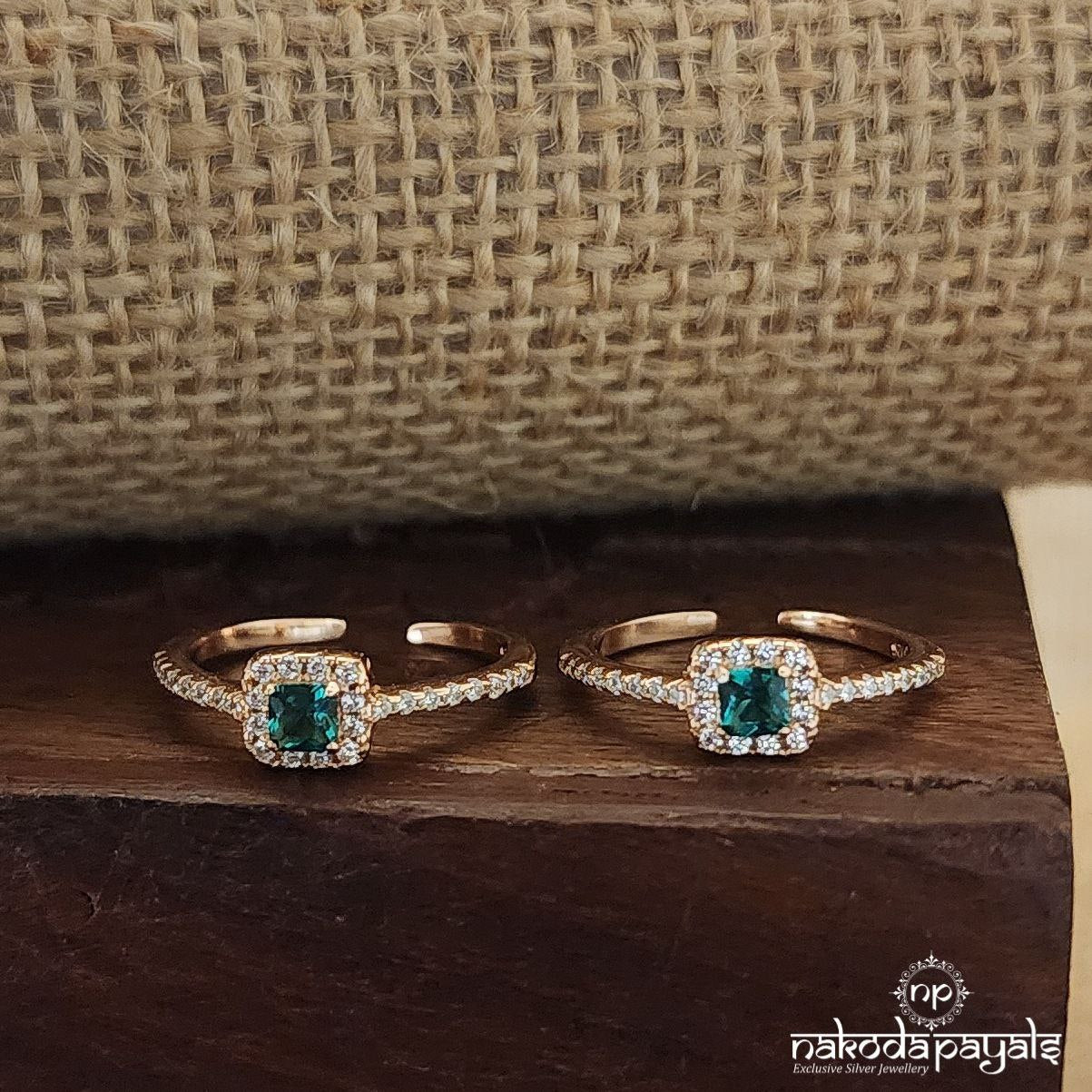 Green Rose Gold Toerings (T4509)