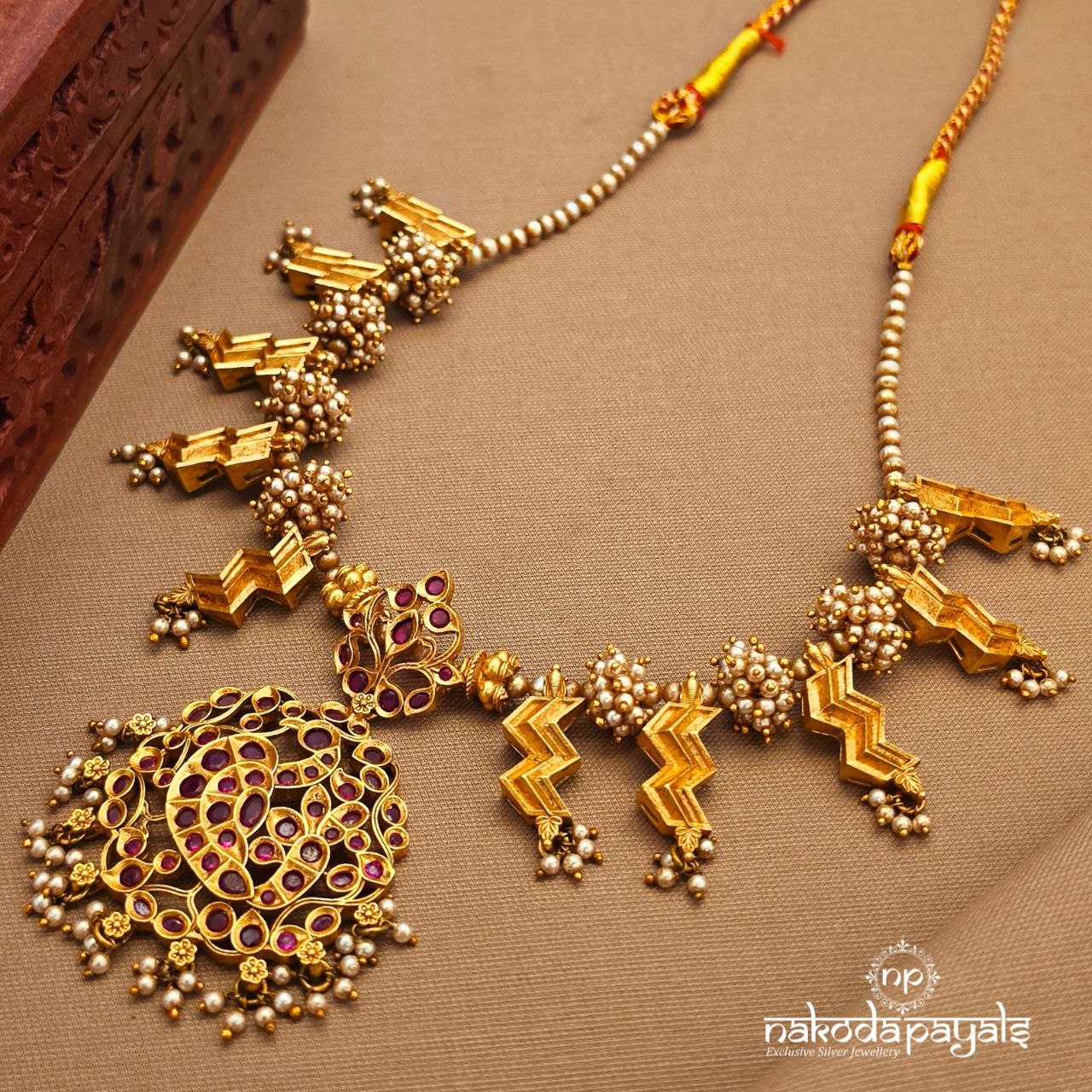 Pearled Pinkish Neckpiece (Gn10036)