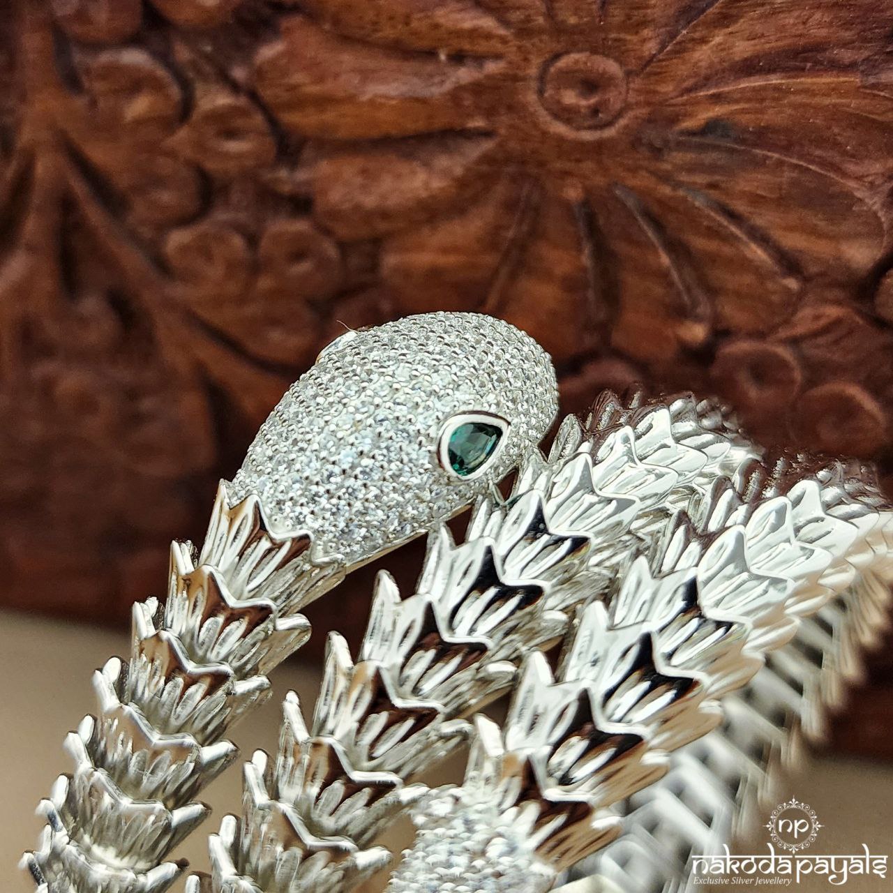 Snake CZ Adjustable Bracelet (St3697)