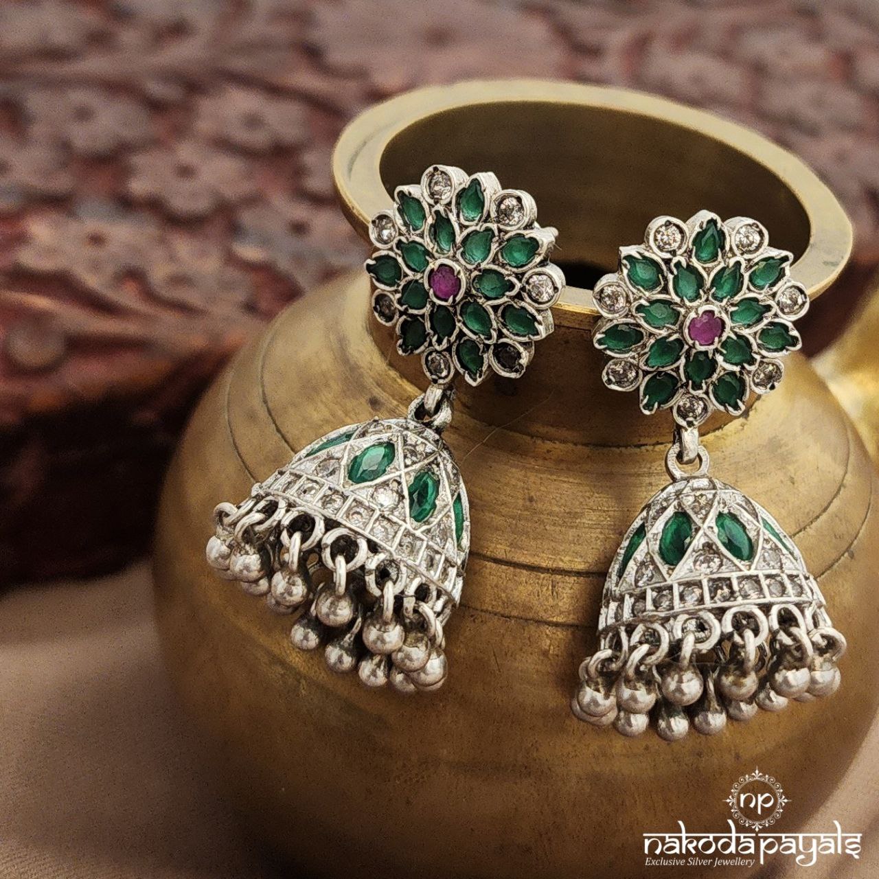 Leafy Green Jhumka (J1556)