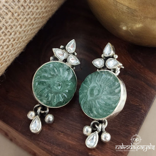 Circular Green Earrings (S3490)