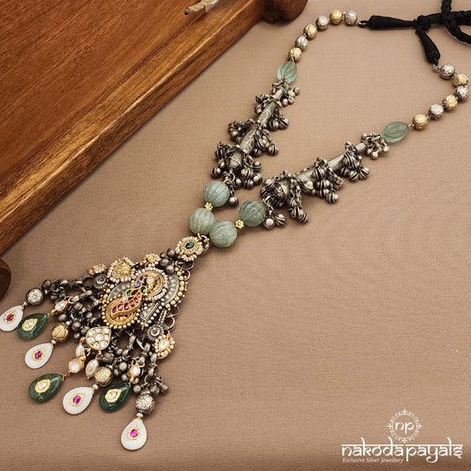 Kundan Graceful Drops Dual Tone Neckpiece  (N11156)