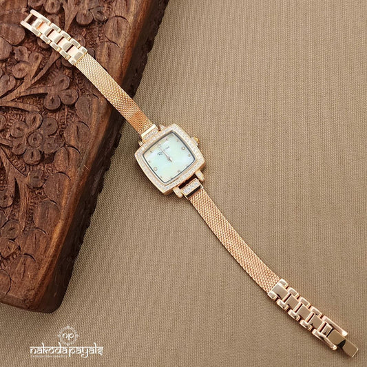 Rose Gold Squarish Watch (W0277)