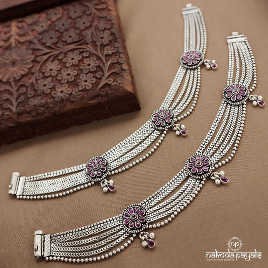 Pinkish Circular Anklets (A6780)