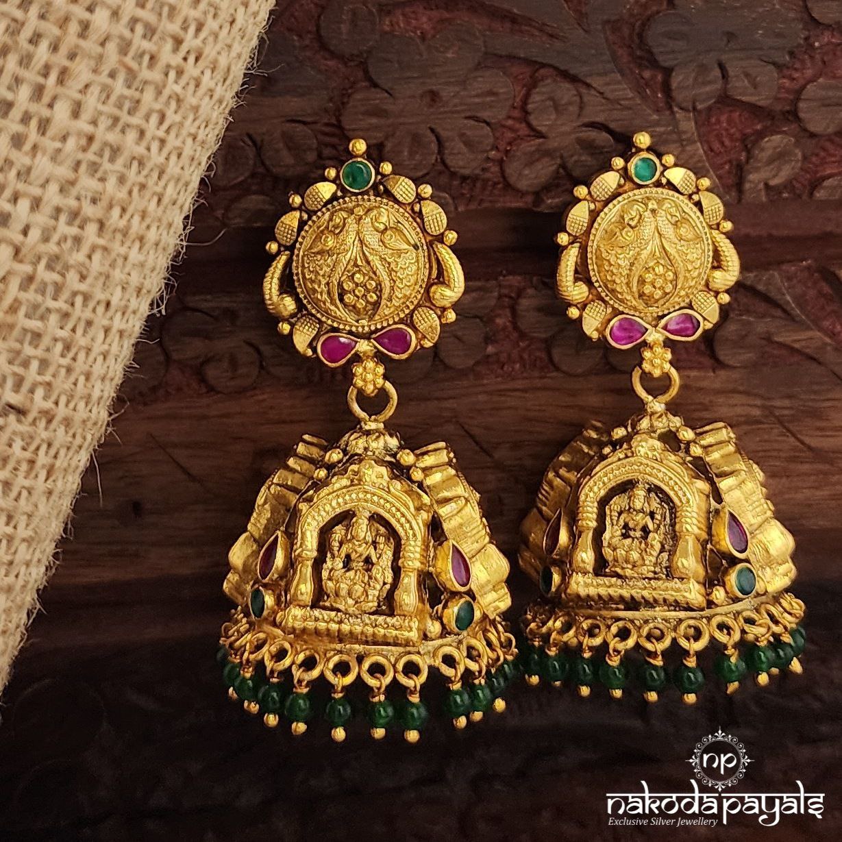 Green Dot Traditional Lakshmi Jhumka (Ge10028)