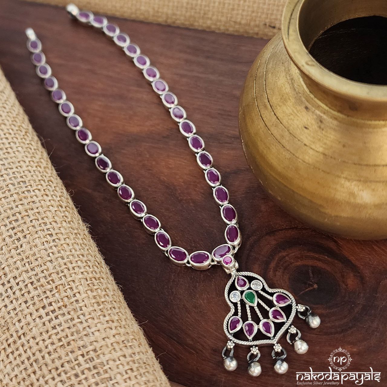 Graceful Pink Neckpiece (N10707)