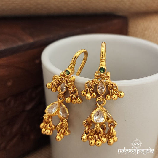 Green Dot Hanging Jhumka (Ge8892)
