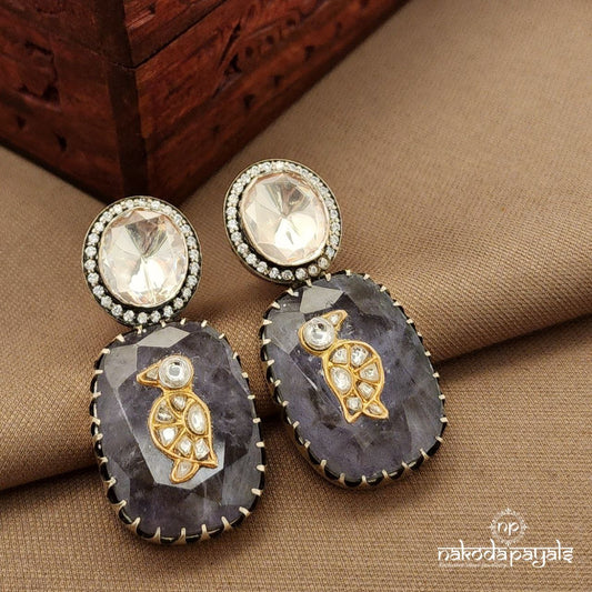 Amethyst Moissanite Earrings (C3892)