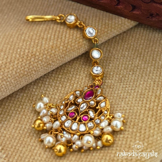 Pearl Drop Kundan Maang Tikka (Gm1246)