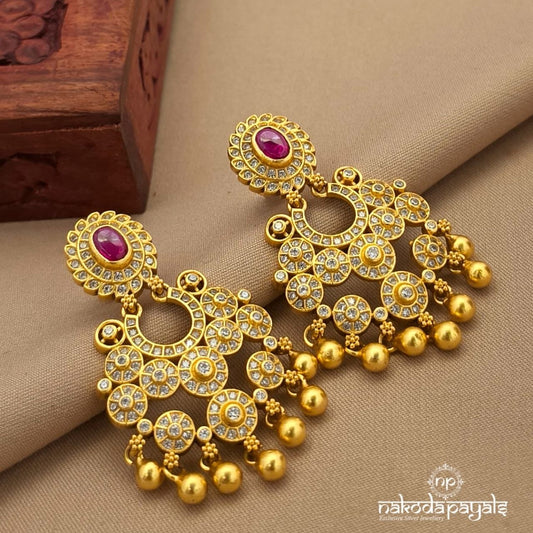 Ball Drop Pink Chandbali (Ge10685)