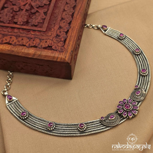Elegant Pink Oxidised Neckpiece (N11878)