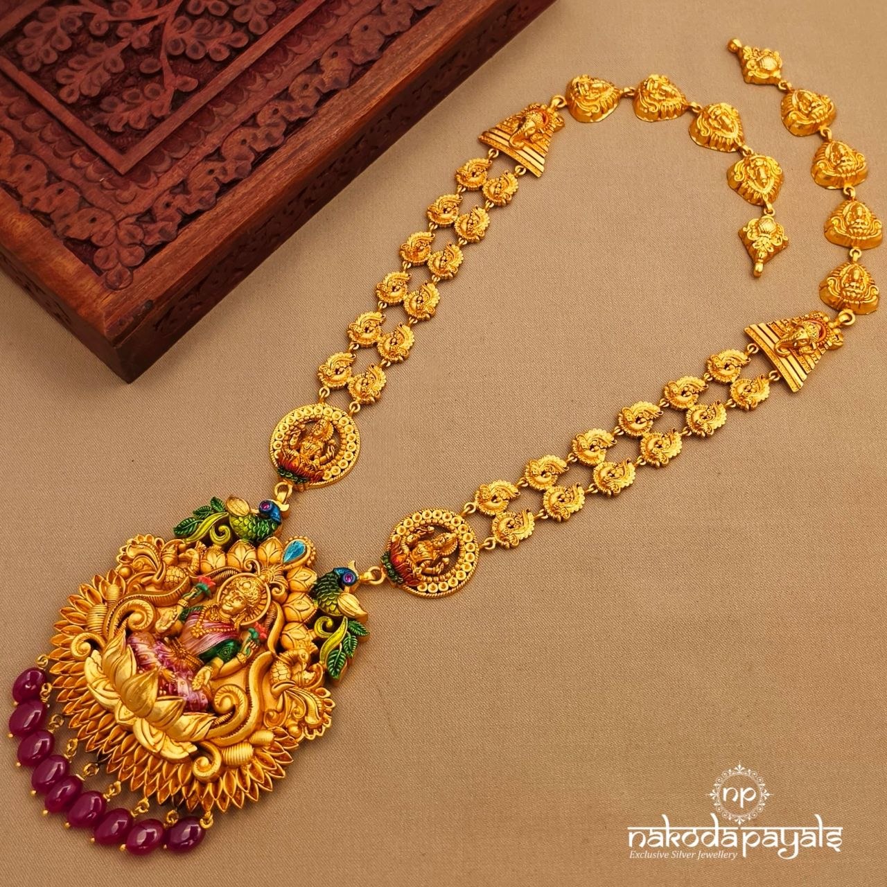 Amazing Red Drop Lakshmi Neckpiece (Gn10184)