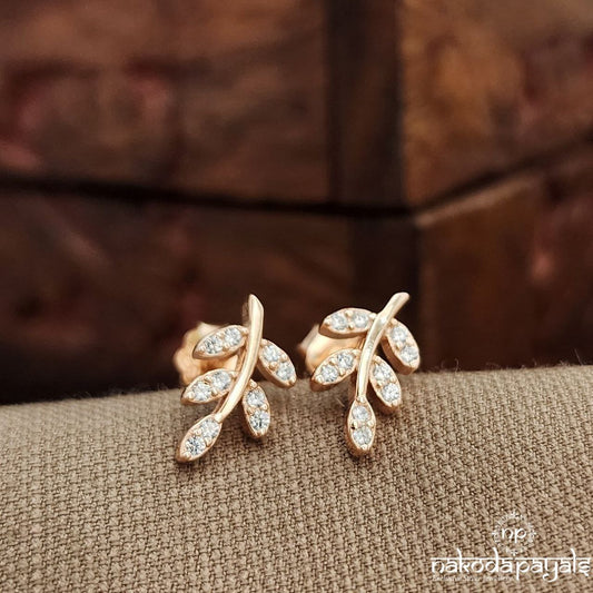 Rose Gold Leafy Earrings (St3712)