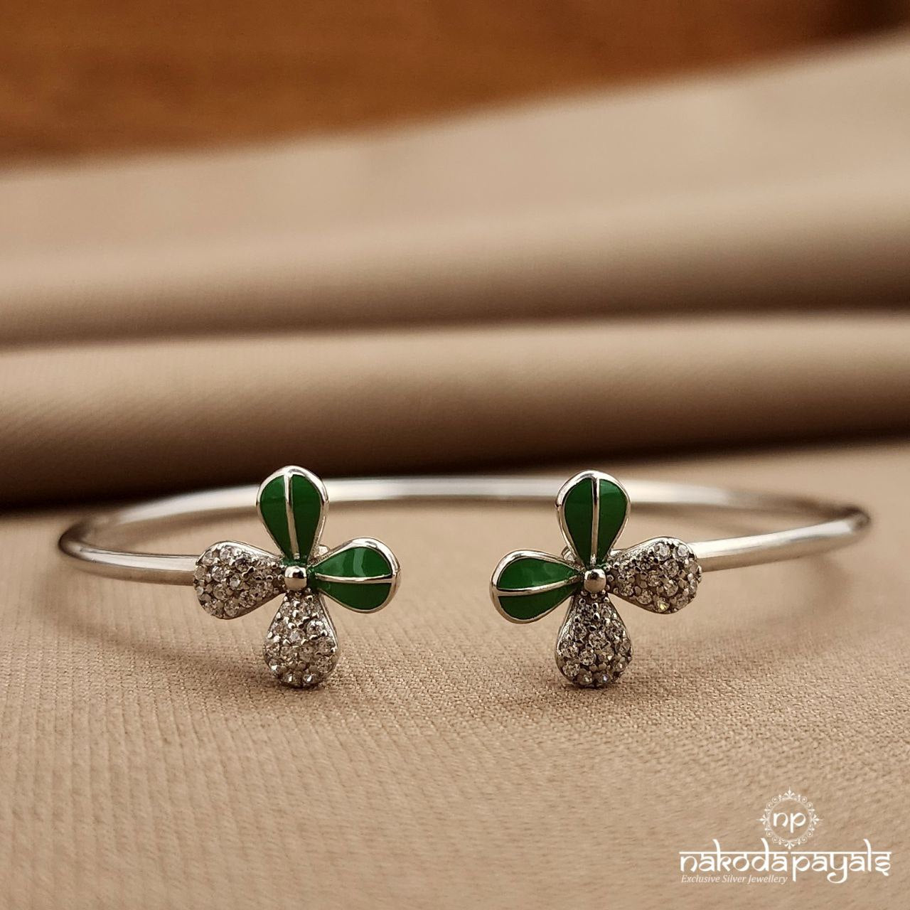 Green CZ Adjustable Kada (St3859)