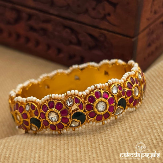 Pearly Floral Kundan Openable Screw Kada (Gk3358 – 59)