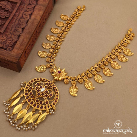 Exemplary Leafy Mango Drop Neckpiece (Gn10606)