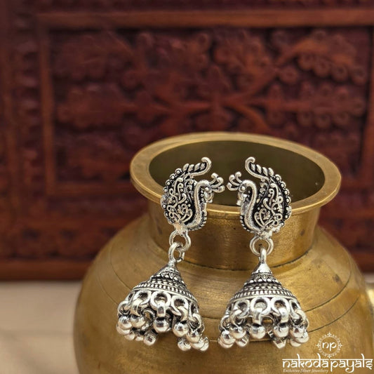 Peacock Ball Drop Jhumka (J1828)