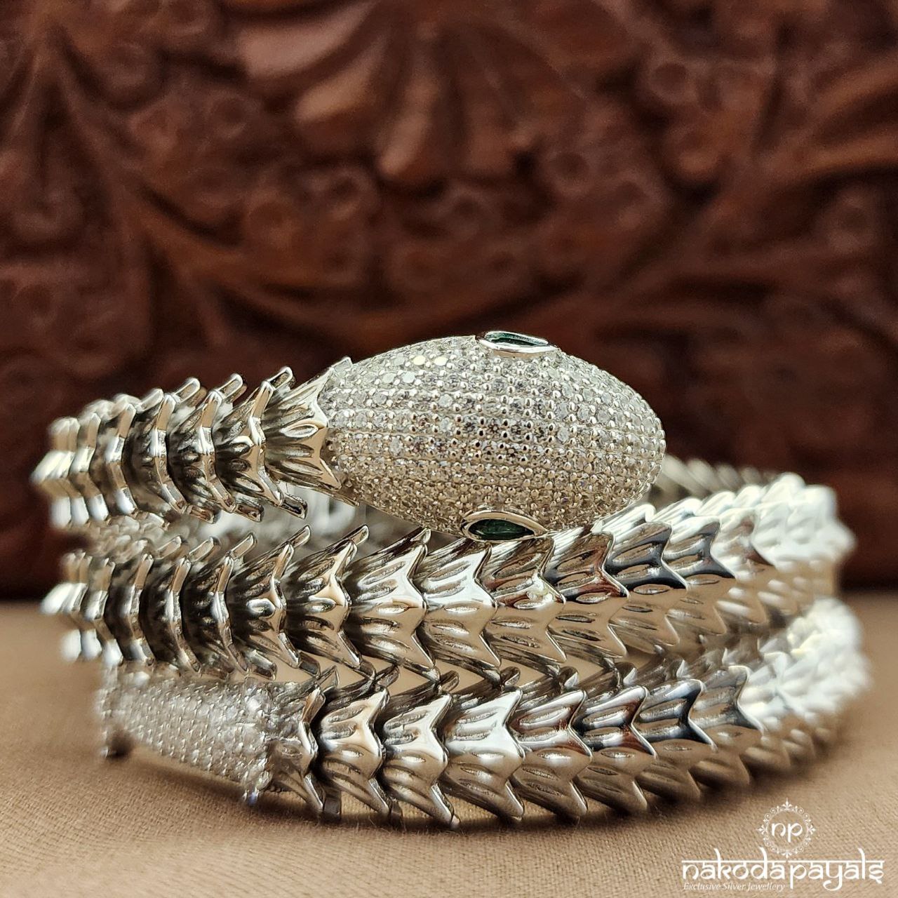 Snake CZ Adjustable Bracelet (St3697)