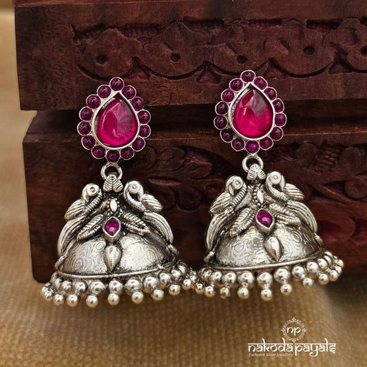 Elegant Pink Drop Birdy Jhumka (J1821)