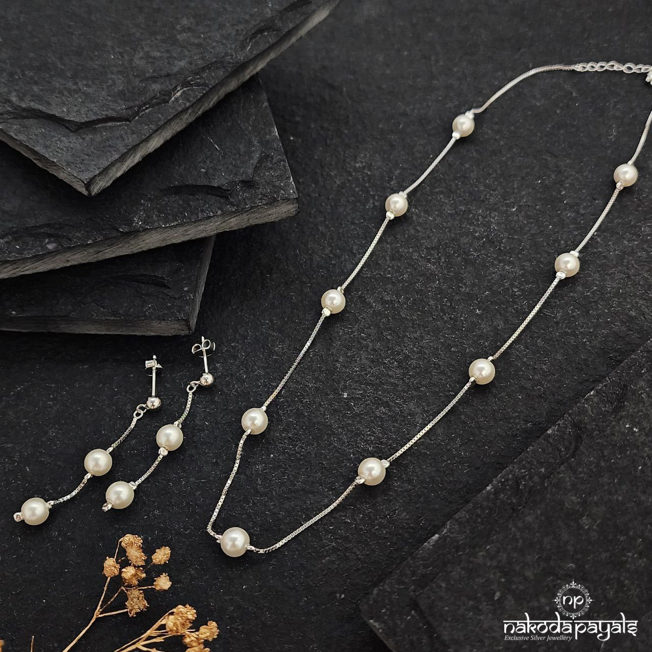 Pearl Mirage Neckpiece with Earrings (St3326)