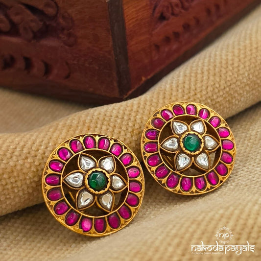 Exclusive Kundan Floral Studs (Ge11068)