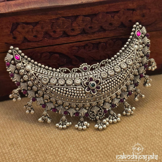 Floral Half Moon Ball Drop Pendant (P2633)