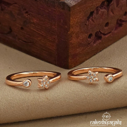 Rose Gold Star Toerings (T4809)