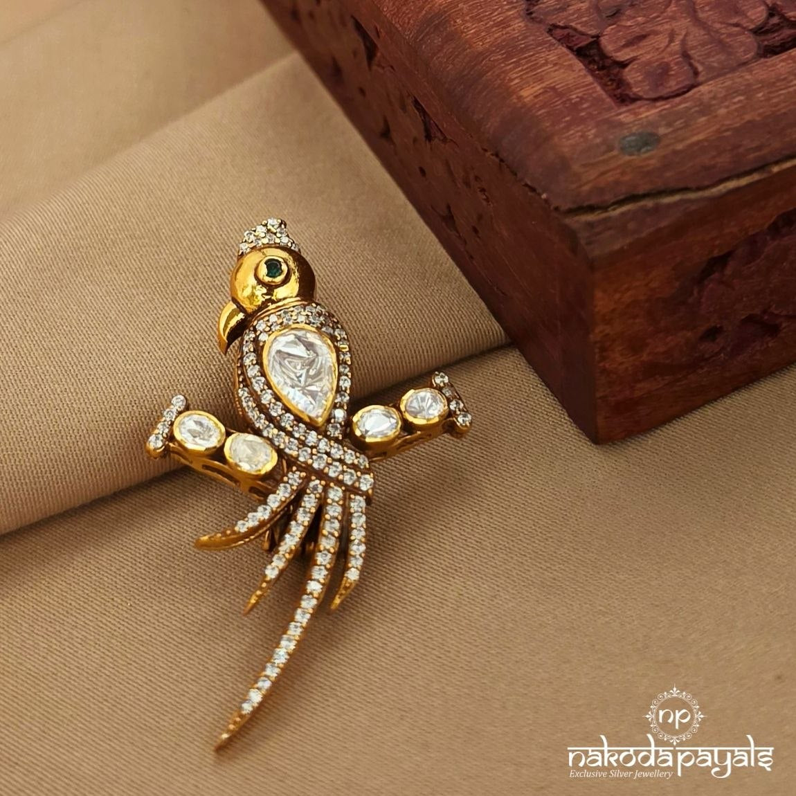 Peacock Moissanite Brooch (St4009)