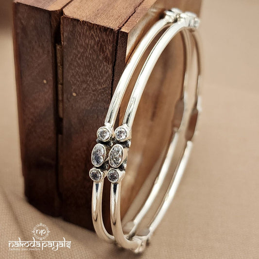 Elegant White Bangle Pair (K6106)