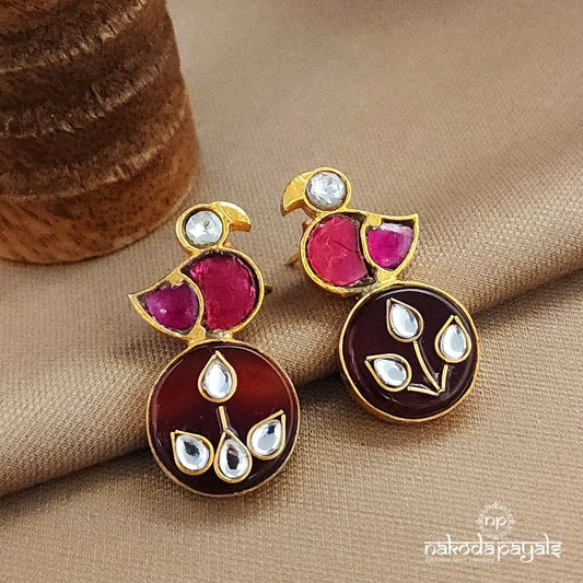 Peacock Kundan Earrings (Ge10058)