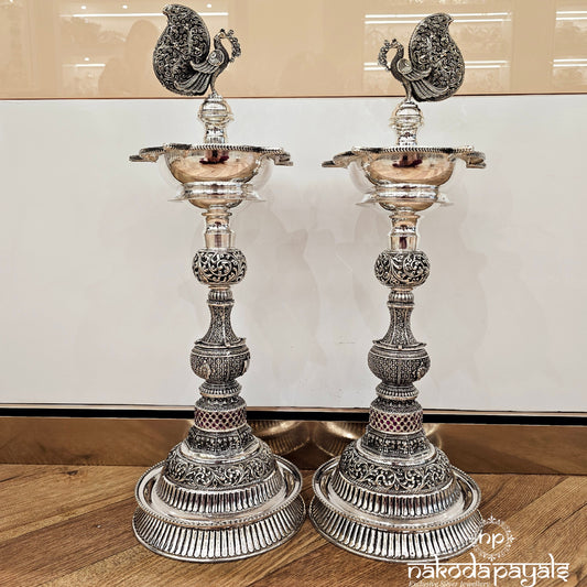 Long Ruby Studded Deepa Pair 19.5" (Aa2009)