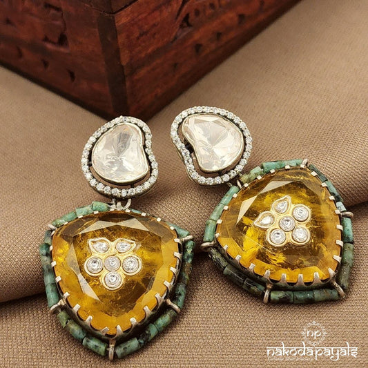 Yellow Moissanite Earrings (C3887)