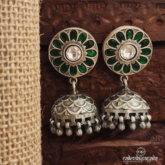 Green Floral Jhumka (J1527)