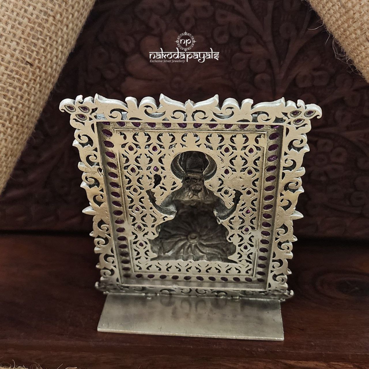 Stunning Oxidised Lotus Ganesha 3D Portrait (Aa1960)