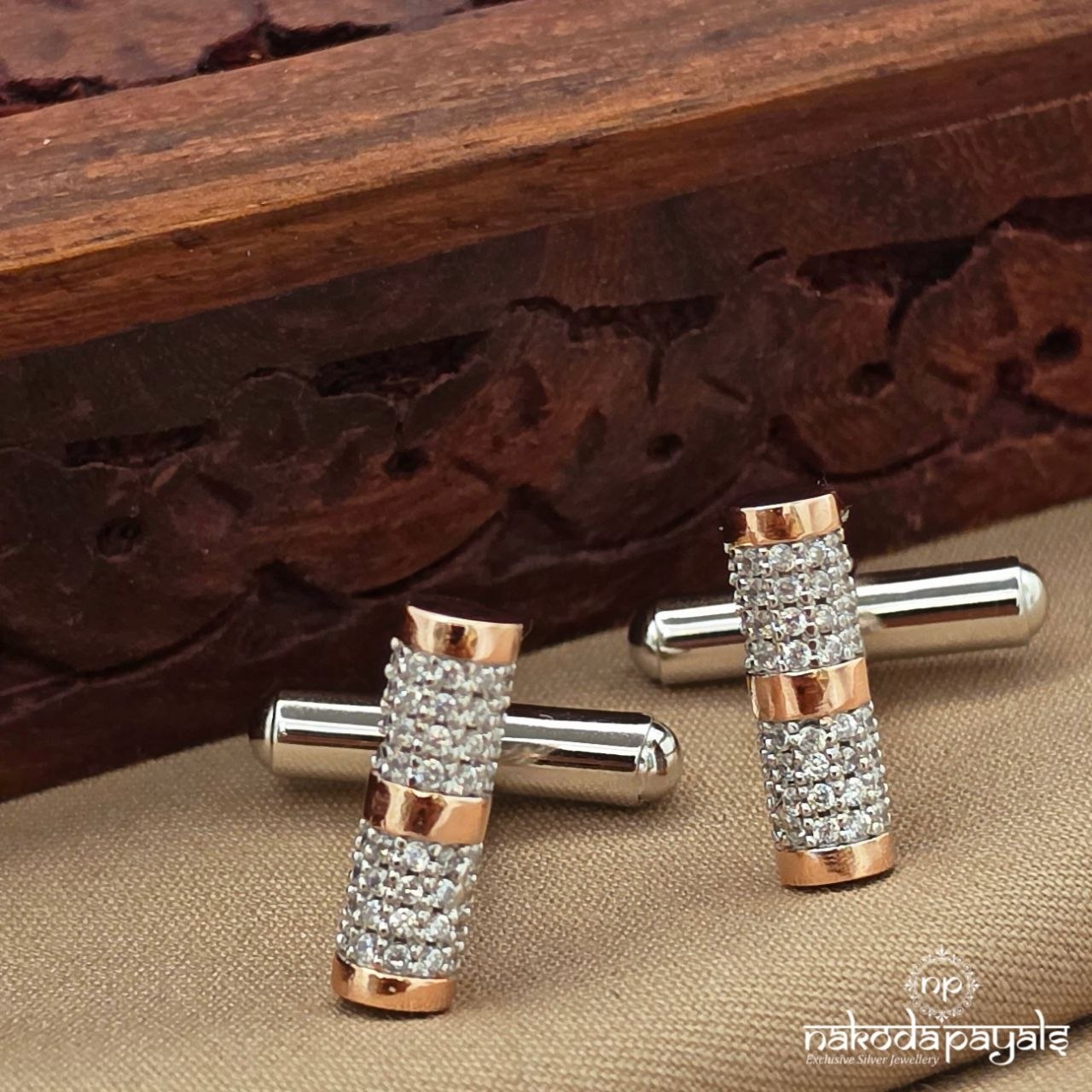 Sparkling Rose Gold Cufflinks (CF0234)