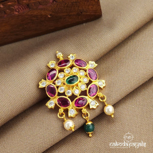 Green Pearl Drop Brooch (St3735a)