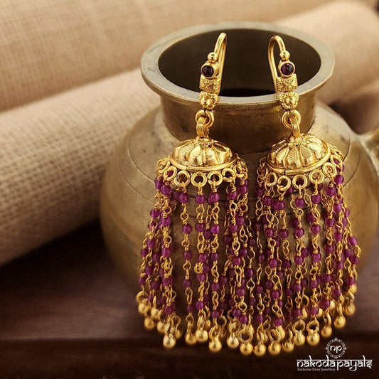 Red Floral Earrings (Ge9532)