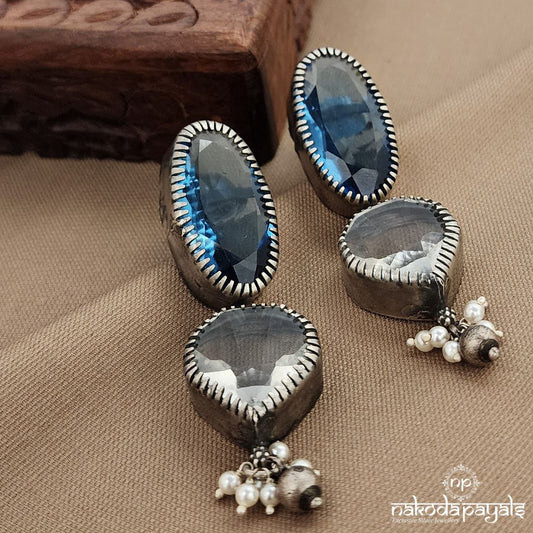Blue Oval Earrings (C3724)