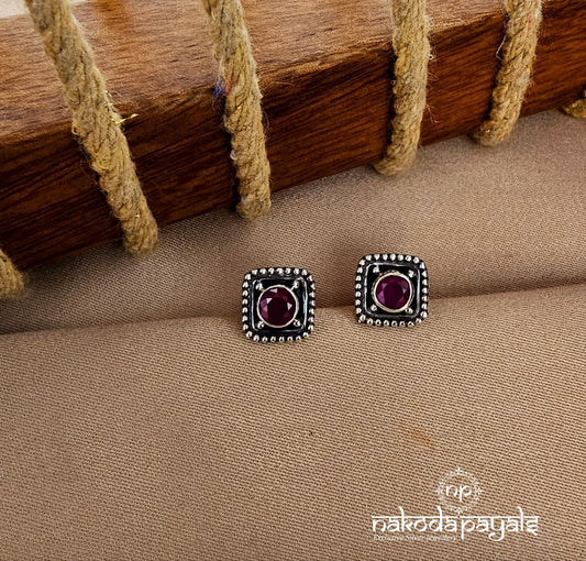 Red Squarish Studs (S9506)