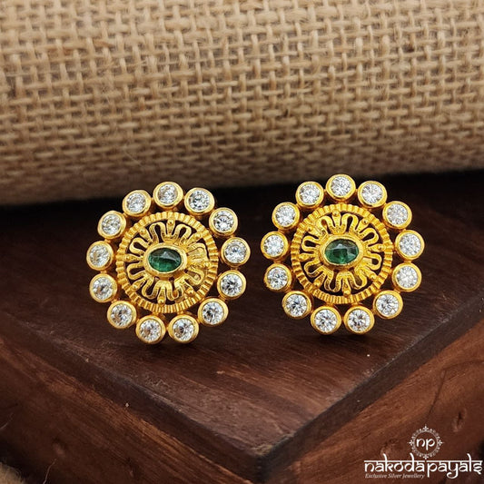 Oval Green Studs (Ge9336)
