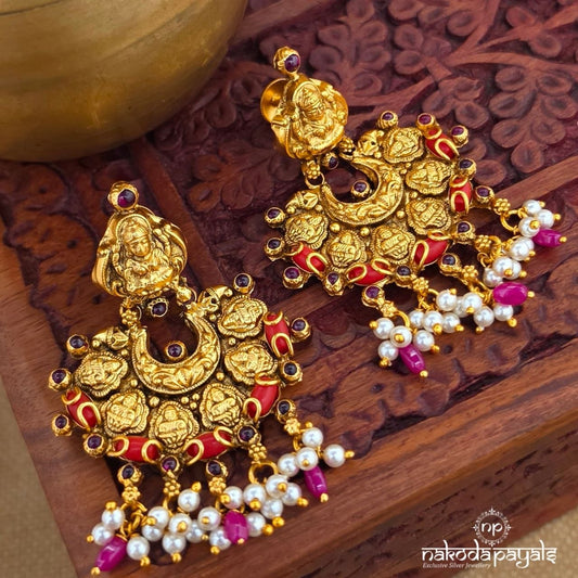 Coral Lakshmi Pearl Chandbali (Ge11180)