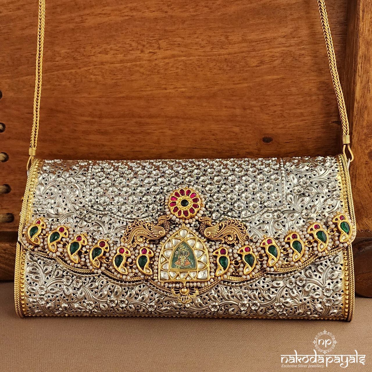 Shrinathji Kundan Pearled Sling Clutch (Esa320)