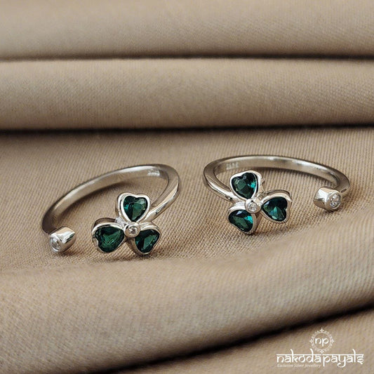 Greenish Adjustable Toerings (T4398)